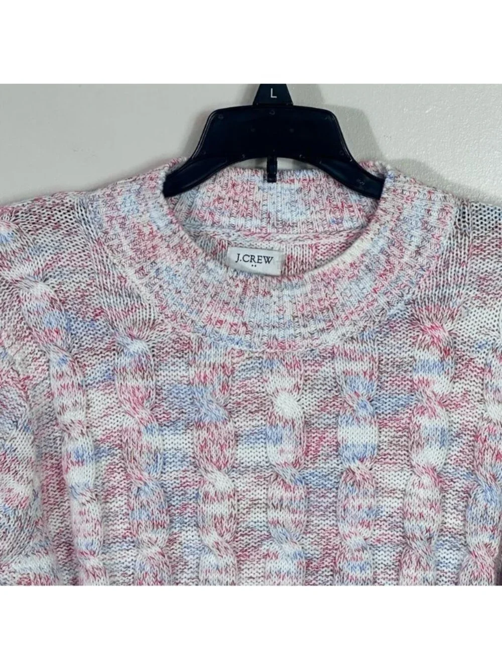 J. Crew Women's Pink and White Knit Sweater